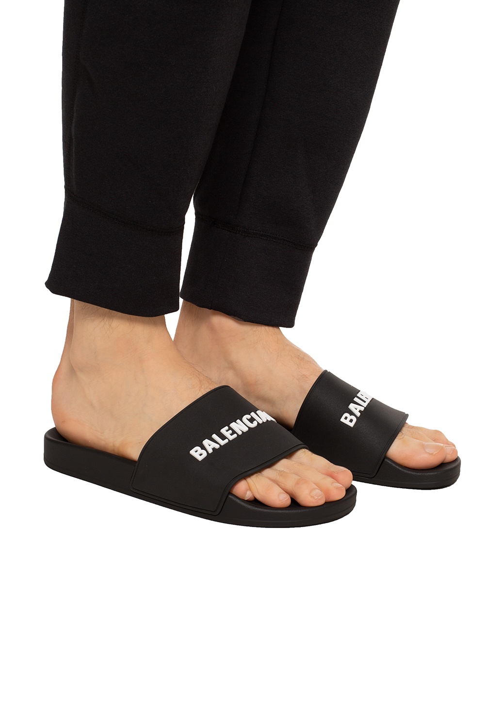 Balenciaga Pool slides with logo Men s Shoes Vitkac